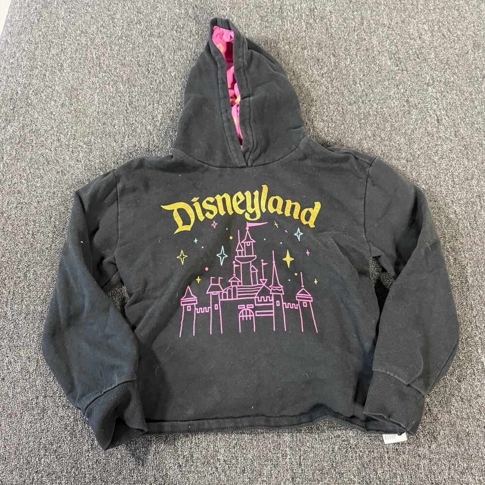 Vintage Y2k Disneyland Black Magic Kingdom Rhinestone Pink Hoodie Youth 11